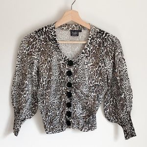 Simons Twik vintage cropped leopard cardigan S